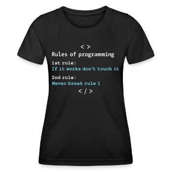 Règles de programmation - T-shirt sport Femme - noir - Devant - AI Model Female 172 light (172cm)