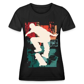 Skateboarding Skate Skater Skateboard Sk8 Vintage - T-shirt sport Femme - noir - Devant - AI Model Female 172 light (172cm)
