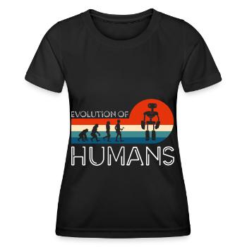 Android Cyborg - Women's Functional T-Shirt - black - Front - AI Model Female 172 light (172cm)