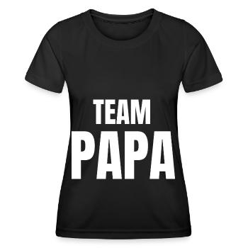 Team Papa pour la fête des pères - T-shirt sport Femme - noir - Devant - AI Model Female 172 light (172cm)
