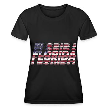 Patriotic Florida State Flags - Women's Functional T-Shirt - black - Front - AI Model Female 172 light (172cm)