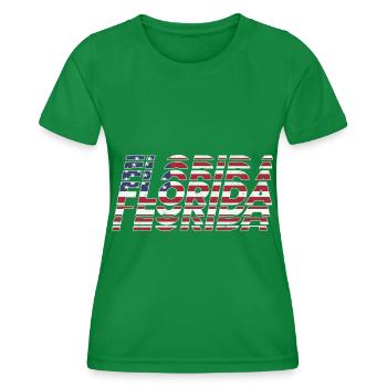 Drapeaux patriotiques de l’État de Floride - T-shirt sport Femme - vert - Devant - AI Model Female 172 dark (172cm)