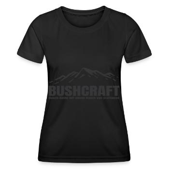 Bushcraft - Bush genius with a touch of crafti - Women's Functional T-Shirt - black - Front - AI Model Female 172 light (172cm)