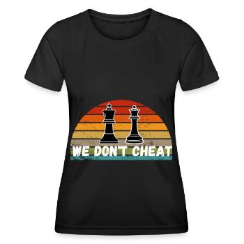 Schach Trend Chess Cheating Cheat Queens Gambit - Women's Functional T-Shirt - black - Front - AI Model Female 172 light (172cm)