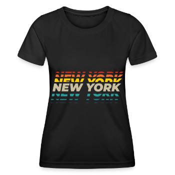Design vintage de la ville de New York - T-shirt sport Femme - noir - Devant - AI Model Female 172 light (172cm)
