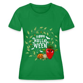 Joyeux Halloween fraise blanc - T-shirt sport Femme - vert - Devant - AI Model Female 172 dark (172cm)