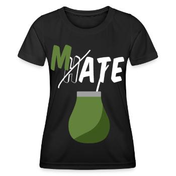 Ne haïssez pas, buvez du maté - T-shirt sport Femme - noir - Devant - AI Model Female 172 light (172cm)