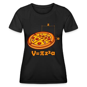 Pizza Volume Nerd Geek Math Equation - T-shirt sport Femme - noir - Devant - AI Model Female 172 light (172cm)