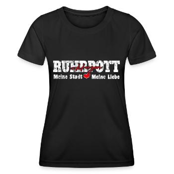 Ruhrpott Hagen Meine Stadt meine Liebe Herz - Frauen Funktions-T-Shirt - Schwarz - Vorne - AI Model Female 172 light (172cm)