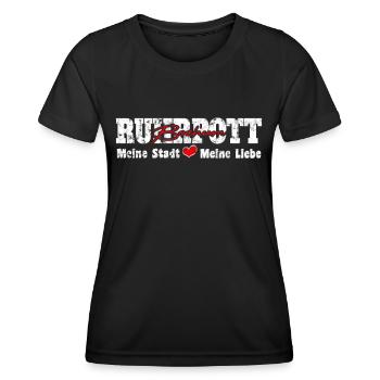 Ruhrpott Bochum Meine Stadt meine Liebe Herz - Frauen Funktions-T-Shirt - Schwarz - Vorne - AI Model Female 172 light (172cm)