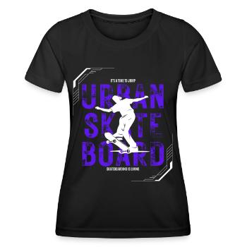 Urban Skate Board - Frauen Funktions-T-Shirt - Schwarz - Vorne - AI Model Female 172 light (172cm)