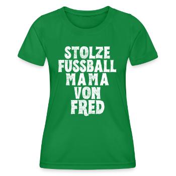 Stolze Fussball Mama von Fred - Frauen Funktions-T-Shirt - Kelly Green - Vorne - AI Model Female 172 dark (172cm)