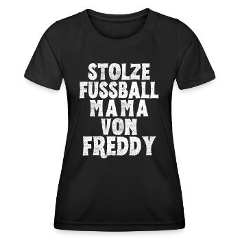 Stolze Fussball Mama von Freddy - Frauen Funktions-T-Shirt - Schwarz - Vorne - AI Model Female 172 light (172cm)