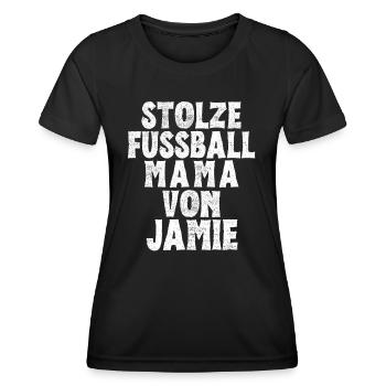 Stolze Fussball Mama von Jamie - Frauen Funktions-T-Shirt - Schwarz - Vorne - AI Model Female 172 light (172cm)
