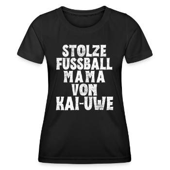 Stolze Fussball Mama von Kai-Uwe - Frauen Funktions-T-Shirt - Schwarz - Vorne - AI Model Female 172 light (172cm)