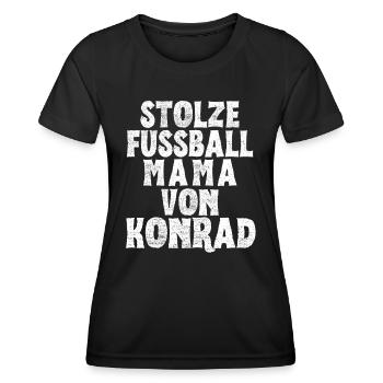 Stolze Fussball Mama von Konrad - Frauen Funktions-T-Shirt - Schwarz - Vorne - AI Model Female 172 light (172cm)