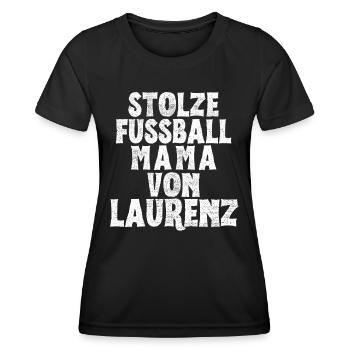 Stolze Fussball Mama von Laurenz - Frauen Funktions-T-Shirt - Schwarz - Vorne - AI Model Female 172 light (172cm)