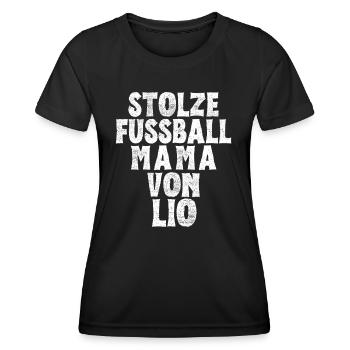 Stolze Fussball Mama von Lio - Frauen Funktions-T-Shirt - Schwarz - Vorne - AI Model Female 172 light (172cm)