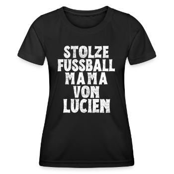 Stolze Fussball Mama von Lucien - Frauen Funktions-T-Shirt - Schwarz - Vorne - AI Model Female 172 light (172cm)
