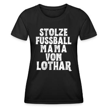 Stolze Fussball Mama von Lothar - Frauen Funktions-T-Shirt - Schwarz - Vorne - AI Model Female 172 light (172cm)