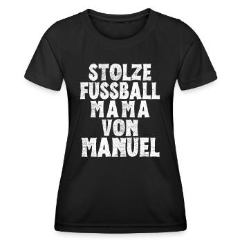 Stolze Fussball Mama von Manuel - Frauen Funktions-T-Shirt - Schwarz - Vorne - AI Model Female 172 light (172cm)