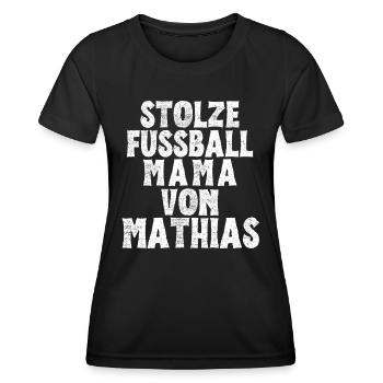 Stolze Fussball Mama von Mathias - Frauen Funktions-T-Shirt - Schwarz - Vorne - AI Model Female 172 light (172cm)