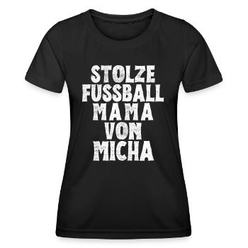 Stolze Fussball Mama von Micha - Frauen Funktions-T-Shirt - Schwarz - Vorne - AI Model Female 172 light (172cm)
