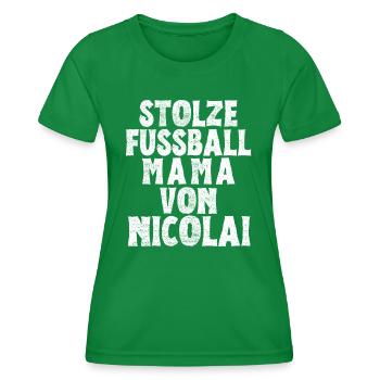 Stolze Fussball Mama von Nicolai - Frauen Funktions-T-Shirt - Kelly Green - Vorne - AI Model Female 172 dark (172cm)