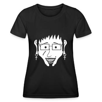 Franky (#7 from Weska Face collection) - Women's Functional T-Shirt - black - Front - AI Model Female 172 light (172cm)