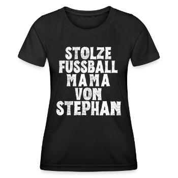 Stolze Fussball Mama von Stephan - Frauen Funktions-T-Shirt - Schwarz - Vorne - AI Model Female 172 light (172cm)