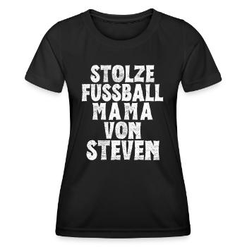 Stolze Fussball Mama von Steven - Frauen Funktions-T-Shirt - Schwarz - Vorne - AI Model Female 172 light (172cm)