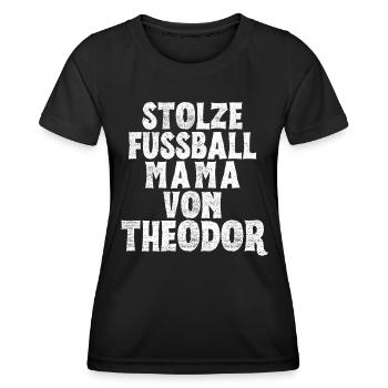 Stolze Fussball Mama von Theodor - Frauen Funktions-T-Shirt - Schwarz - Vorne - AI Model Female 172 light (172cm)