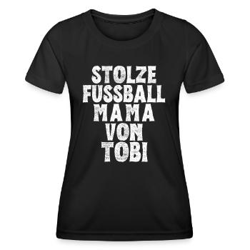 Stolze Fussball Mama von Tobi - Frauen Funktions-T-Shirt - Schwarz - Vorne - AI Model Female 172 light (172cm)
