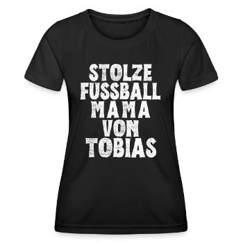 Stolze Fussball Mama von Tobias - Frauen Funktions-T-Shirt - Schwarz - Vorne - AI Model Female 172 light (172cm)