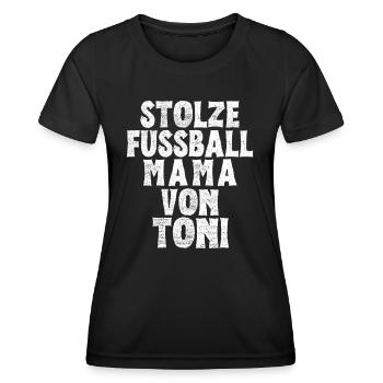 Stolze Fussball Mama von Toni - Frauen Funktions-T-Shirt - Schwarz - Vorne - AI Model Female 172 light (172cm)