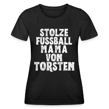 Stolze Fussball Mama von Torsten - Frauen Funktions-T-Shirt - Schwarz - Vorne - AI Model Female 172 light (172cm)