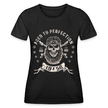 1956 Birthday Aged to perfection Rock Hard - Women's Functional T-Shirt - black - Front - AI Model Female 172 light (172cm)