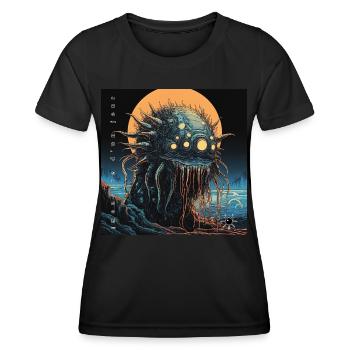 Monster #032 Klappentext? - Frauen Funktions-T-Shirt - Schwarz - Vorne - AI Model Female 172 light (172cm)