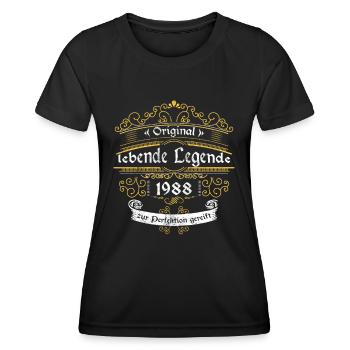 1988 Geburtstag lebende Legende zur perfektion - Frauen Funktions-T-Shirt - Schwarz - Vorne - AI Model Female 172 light (172cm)