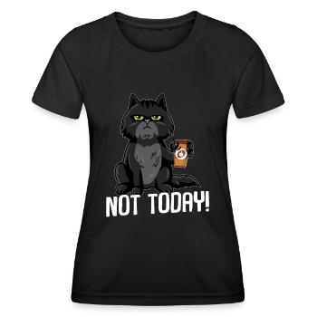 Cat not today BLACK - Women's Functional T-Shirt - black - Front - AI Model Female 172 light (172cm)