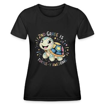 2nd Grade Is Turtle-y Awesome - Women's Functional T-Shirt - black - Front - AI Model Female 172 light (172cm)