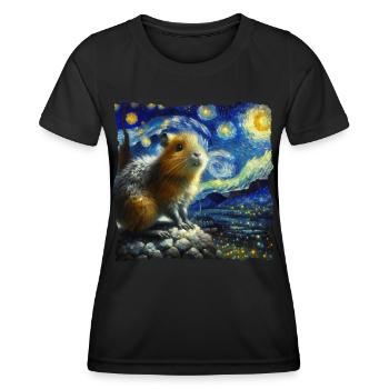Aguti Starry Night - Frauen Funktions-T-Shirt - Schwarz - Vorne - AI Model Female 172 light (172cm)