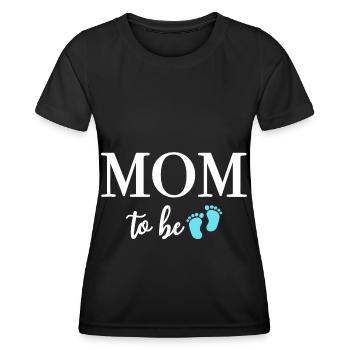 MOM TO BE Junge Baby Schwangerschaftsankündigung - Frauen Funktions-T-Shirt - Schwarz - Vorne - AI Model Female 172 light (172cm)