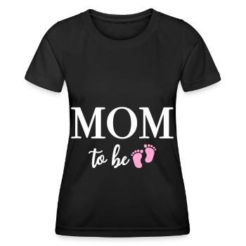 MOM TO BE Mädchen Baby Schwangerschaft - Frauen Funktions-T-Shirt - Schwarz - Vorne - AI Model Female 172 light (172cm)
