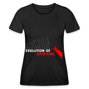 Parachute, Adrénaline, Chute libre, Parapente - T-shirt sport Femme - noir - Devant - AI Model Female 172 light (172cm)