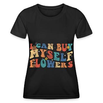 flowers affection romance wedding - Women's Functional T-Shirt - black - Front - AI Model Female 172 light (172cm)