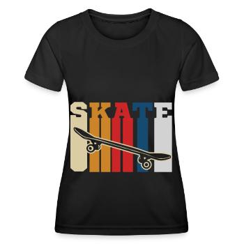 Skateboard skateboard skateboard skate skate Halfpipe - T-shirt sport Femme - noir - Devant - AI Model Female 172 light (172cm)