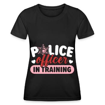 Policier en formation Policier - T-shirt sport Femme - noir - Devant - AI Model Female 172 light (172cm)