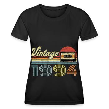Vintage 1994 Kassette Mixtape - 27. Geburtstag - Frauen Funktions-T-Shirt - Schwarz - Vorne - AI Model Female 172 light (172cm)