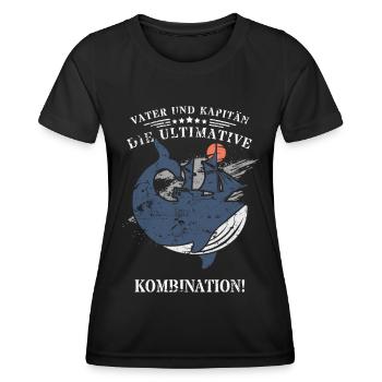 Vater und Kapitän: Die ultimative Kombination! - Frauen Funktions-T-Shirt - Schwarz - Vorne - AI Model Female 172 light (172cm)